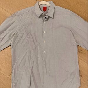 Saks Fifth Avenue Light Gray Casual Button-Down Shirt